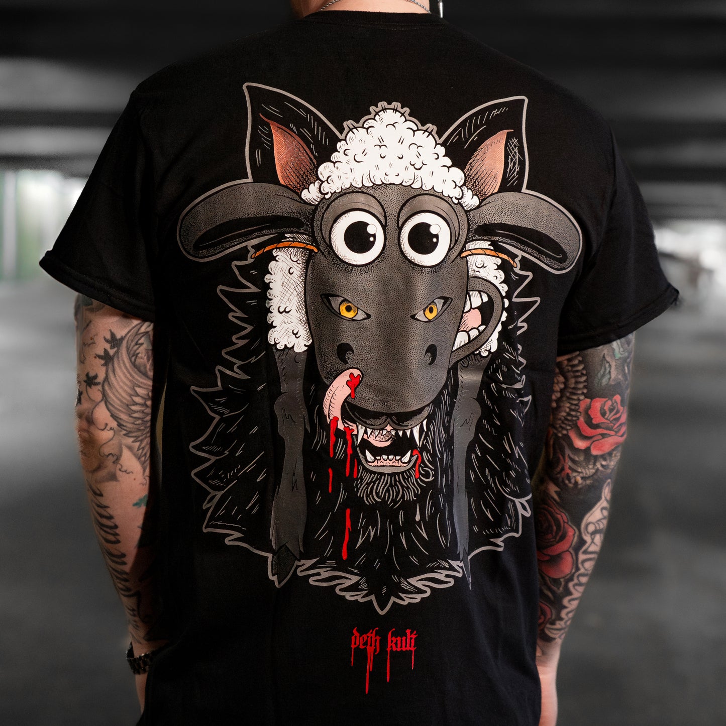 'WOLF AMONGST SHEEP' T-SHIRT - BLACK