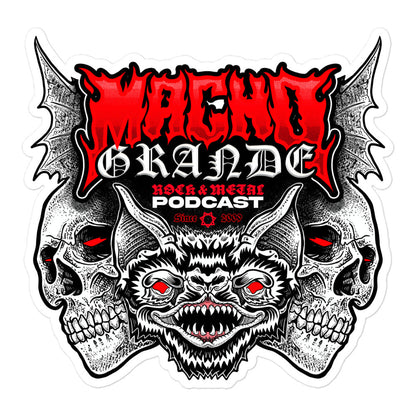 'Macho Grande Podcast - Skulls' Bubble-free stickers